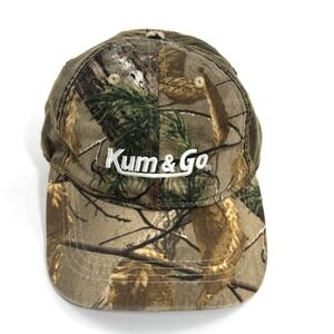 Kum & Go RealTree Camo Hat Brown Distressed Adjustable Gas Station Baseball Cap